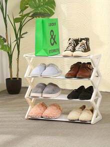1 Piece - 4 Level X Shaped Shoe Rack, Space Saving And Easy To Assemble, It Is An Ideal Choice For Families And Kitchens, Shoe Rack, Modern Shoe Rack, Shoe Rack Organizer, Shoe Rack For Living Room And Home Decor.,Suitable For Giving To Family And Friends, Perfect Birthday Anniversary, Valentine's Day, Christmas, Halloween, Teacher's Day, Graduation, Return To School, Thanksgiving Surprise Gift,Only,Almost