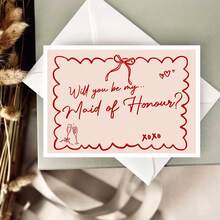 Will You Be My Maid Of Honour Card. Wedding Cards, Bridesmaid Proposal Card, Act Surprised Maid Of Honour, Sister By My Side Card, Simple And Elegant