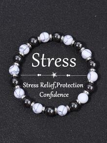 Pulseira de hematita de 8 mm com proteção poderosa, aterramento, confiança, pulseira de absorção de energia negativa para homens e mulheres, joias vintage para ioga, peças, presentes e presentes de aniversário - Preto - Ver 8