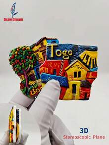 1pc Limited Edition Dual Country Themed 3D Fridge Magnet - Embossed Bogota Sombrero Hat + Togo Geometric Architecture, Creative Collectible Fridge Magnet, Personalized Travel Souvenir Fridge Magnet Sticker, Home Decor, Kitchen, Room, Office, Cabinet Craft Gift, Holiday Souvenir, Exquisite Small Gift