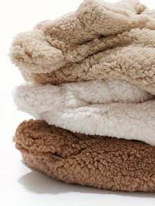 1 Cartoon Bear Plush Hat, Parent-Child With Scarf And Mask, 3-In-1 Fleece Earmuffs, Soft Double Layer, Elastic Drawstring Closure, 100% Polyester, Hand Wash, Lightweight And Suitable For Autumn And Winter Seasons, Daily Wear On Christmas - Multicolor - View 8