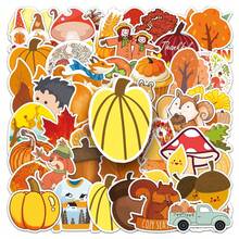 50Pcs Cartoon Fall Stickers Thanksgiving Stickers Leaf Stickers Pumpkin Stickers Animal Stickers Fall Decor Thanksgiving Stickers Thanksgiving Decorations Fall Decorations For Home Autumn Decor Vinyl Waterproof Stickers For Journaling Computer Scrapbook Luggage Water Bottle Phone - Multicolor C - View 4