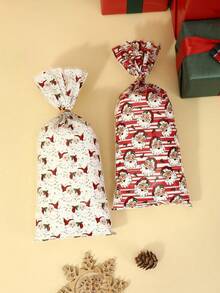 50/100Pcs Merry Christmas Plastic Gift Bags, Christmas Xmas Gifts Wrapping Bags Pink Snowman Xmas Tree Snowflakes Christmas Cellophane Treat Bags, Christmas Decorations For Home 2025/2026 New Year Packaging Bags Christmas Decorations Christmas Decor Christmas Gifts Christmas Wrapping Paper Christmas Party Supplies Christmas Gift Bags