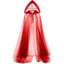 1 Peça Xale Nupcial Branco e Preto, Lenço de Chiffon para Cosplay de Bruxa e Vampira de Halloween, Capa de Dupla Camada para Halloween, Festa de Terror, Fantasia de Carnaval, Roupa de Outono para Mulheres - Multicolorido - Visão 3