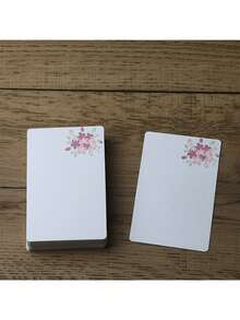 20张/套圆角空白DIY绘画卡、厚纸板贺卡、花卉图案卡、白卡纸礼品卡、手写祝福卡 - 彩色 - 查看 32