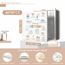1 pieza Citas en español Cosas para recordar Arte de pared para niños Decoración de oficina de terapia en español Lienzos Arte de pared Carteles, Rincón tranquilizante en español Decoración de habitación de bebé