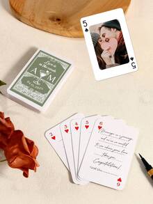 Customized Playing Cards, Blank Playing Cards, Wine Glass Patterns, Wedding Cards With Guests' Messages, Items As Alternatives To Wedding Photo Albums For Wedding Gifts, Deck Of Playing Cards With Photos - Green - View 5
