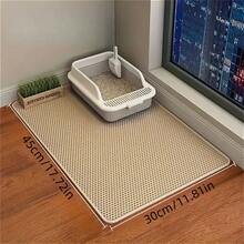 1pc Cat Litter Mat | Honeycomb Design | EVA Material | Anti-Slip, Leak-Proof And Easy To Clean | Multiple Color Options | Ideal For Pet Care, Cat Litter Box Accessories | Honeycomb Pattern Mat | Durable Pet Mat