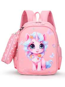 新款时尚卡通背包，带小袋 - 粉色 - 查看 13