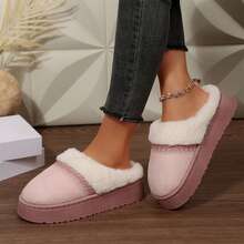 Womens Slippers Comfy Warm Cozy Memory Foam House Winter Furry Indoor Outdoor Platform Anti Skid - 粉色 - 查看 7