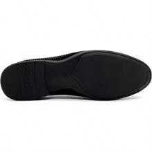 Men's Pointed Toe Rivet Dress Shoes Glitter Modern Metallic Slip On Loafers Plus Size-20256688 - Black02 - View 4