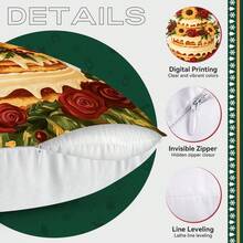 4pcs Simple Christmas Decoration Set, Single-Sided Printed Throw Pillow Cover 45*45cm, Peach Velvet