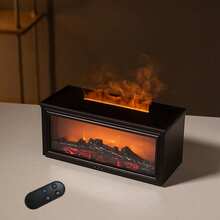 SULVGO Difusor e umidificador de óleos essenciais para lareira - Difusor ultrassônico de aromaterapia com LED de 7 cores e temporizador para quarto, casa e escritório