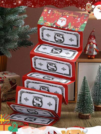 3pcs Christmas Cash And Gift Card Holder With 10 Slots - Santa Claus Holiday Design, Red And Green Holiday Decorations, Secure Slot Organizer For Christmas Cash, Cards, Party Gifts - Suitable For Home, Office Or Classroom Christmas Decoration - Perfect Christmas Gift Ideas, Seasonal Home Decoration, Happy Seasonal Accessories, Sturdy Structure, Home Decoration Enthusiasts
