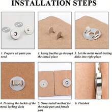 4/10/12 pares de broches magnéticos, colores surtidos, broches a presión de costura para manualidades, bolsos, ropa, cuero, material de cobre, fuerza magnética súper, suministros de arte y manualidades - Multicolor - Ver 11