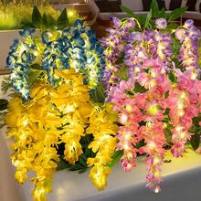 10Pcs Solar Wisteria Flower LED Light, Outdoor Garden Patio Decorative Lamp, 52pcs Beads, Dual Mode (Normal & Blinking), Plastic Material, Light Sensor Control, Removable Photovoltaic, Solar Charging Nickel Battery, Outdoor Illumination|Vibrant Garden Decor|Realistic Flower Shape, Solar Garden Lights(Pink, Blue, Yellow, Purple) - 紫藤花 - 查看 1