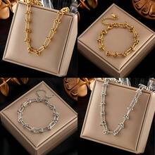 1pc Adjustable Stainless Steel U-Shaped Horseshoe Chain Bracelet/Necklace, Unisex