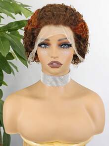 150% Density, Short Curly Wave Lace Frontal Wig - Natural Human Hair, 13x4 Glueless Front, Elegant Pixie Cut Style, Versatile, 6 Inch, Short Curly Wig Curly Wave Lace Front Human Hair Wig For Women Chic Pixie Cut Bob Wig For Women - Halloween Pre-Plucked With Youngsters Hair, Short Curly Human Hair Pixie Cut Wig Human Hair Short Bob Human Hair Wigs Pre Plucked Short Curly Human Hair Wigs Pixie Cut With Baby Hair Pixie Cut Bob Wig