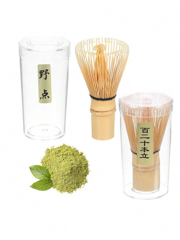 مجموعة خفاقة مسحوق الماتشا - خفاقة ماتشا من البامبو قطعة واحدة