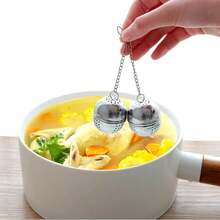 1pcs Egg-Shaped Stainless Steel Seasoning Ball Soup Stew Meat Flavor Treasure Seasoning Box Ball Tea Filter Tennis Ball Tea Bag Seasoning
