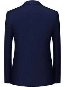 Men's Suits Tuxedo Suit Set 3 Piece 2-Button Solid Prom Wedding Party Vest PantsChristmas WW7J - Màu xanh hải quân - Xem 2