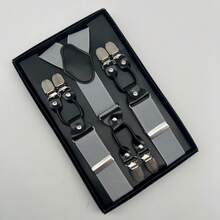 6 Clips Men's Suspenders Gentleman Boxed Suspenders Suspenders Clips In Stock Suit Suspender Suitable As A Gift For Boyfriend - Width 3.5cm