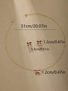 1 Set 2025 Nuevo Conjunto de Joyas de Pendientes y Collar de Mariposa de Moda Europea y Americana, Uso Diario y Regalo del Día de San Valentín