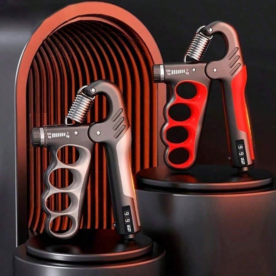 1pc 5-100kg/ 11.02-220.46lbs Grip Strength Trainer, Mechanical Counting Hand Gripper, Suitable For Strength Training, Rehabilitation - Đỏ - Xem 1