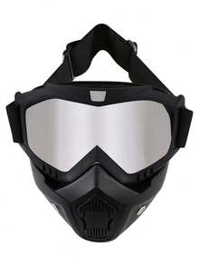 1pc Motorcycle Goggles With Detachable Face Mask - Off-Road ATV Motocross Glasses UV Protection Adjustable Riding Motorcycle Safety Goggles Racing Detachable Anti-Fog Warm Protective Eyewear - Multicolor - View 15