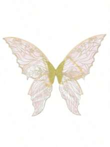 1pc Holiday Fairy Wings ,Carnival Festival Party Performance Props, Sparkle Butterfly Wing Wedding Costume Angel Wings For Women Carnival Dress Up Accessories,Hot Gold Dazzling Butterfly Wings Fairy Wings,Birthday Present Halloween Costume - Multicolor - View 7
