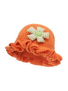 Handmade Crochet Women Ruffled Wave Beanie, Knitted Hat