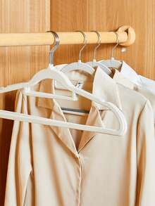 10pcs Plain Non-Slip Clothes Hanger, Simple Hadfield Steel Hanger For Home - Multicolor - View 6