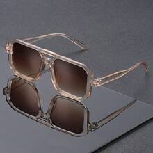 Unisex Modern Large Frame Glasses, Minimalist Design, Lightweight & Transparent, Suitable For Daily Commute, All Seasons