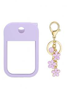 2 件 Touchland 1 盎司（30 毫升）洗手液喷雾瓶保护套，26 个花朵和字母喷雾瓶标记，硅胶防摔防撞保护套，带钥匙扣设计，方便旅行携带，可挂在包、钥匙或儿童背包上，耐磨、防水、可重复使用 Touchland 洗手液喷雾保护套，旅行、户外、礼物、万圣节礼物、圣诞节礼物 - 紫色 - 查看 29
