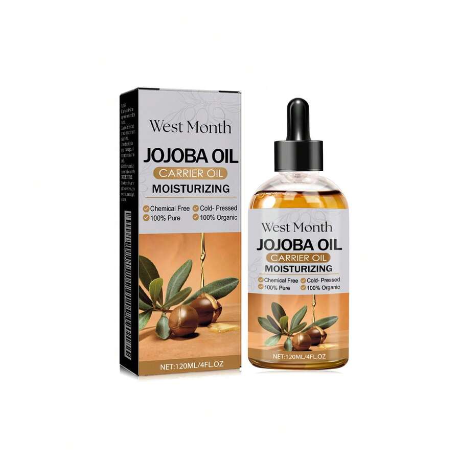 120ml Jojoba Carrier Oil - 100% Pure Organic Cold-Pressed For Aromatherapy & Skin Nourishing | Chemical-Free Moisturizer With Relaxing Scent, Suitable For All Skin Types & Diffuser Use