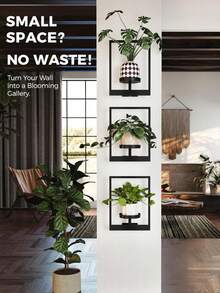 1Pc Metal Flower Wall Art, Black Metal Wall Plant Stand, Vintage Cutout Metal Wall Decor - Geometric Minimalist Hanging Artwork, Decorative Metal Art Wall Decor For Outdoor, Entryway, Kitchen, Living Room Decor - Rustic Home Accents, Spring Summer Housewarming Gift Fall Winter Decor Home Decor, Valentine's Day Gift Gifts Birthday, Christmas Gifts - 多色2 - 查看 4