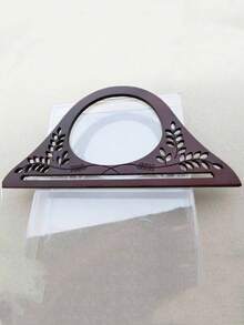 1pc Handmade Wooden Handle Accessory For Bags And Luggage - Coffee Brown - View 3