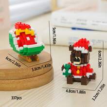 Santa's Cottage, Santa Claus, Christmas Tree, Train, Snowman Micro Particle Building Blocks, Creative Gift, Reindeer Assembly Blocks - Educational ABS Toy Box Packaging, Best Holiday Gift, Indoor Decoration, Christmas Decoration, Adult Building Blocks, Cottage, Gift, Christmas Train Set, Christmas Decoration, Building Blocks, Christmas Decoration, Living Room Christmas Hanging Decoration, Tabletop Decorative Ornament, Ideal Creative Christmas Gift For Family And Friends. - Multi-colored Santa Claus Tree House - View 18