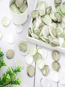 50/100/300/500/1000片丝绸玫瑰花瓣，人造花瓣，适用于婚礼花篮、走道装饰、餐桌中心摆件、派对、新娘送礼会、浪漫之夜（鼠尾草绿）