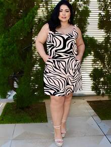 Women's Plus Size Jumpsuit Short Skirt With Printed Lining Summer - 顏色 34 - 查看 2