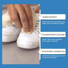 jakehoe Shoe Cleaner, White Shoe Cleaner Kit, Quick Cleaning Effectively Decomposes Stubborn Stains, Sneaker Cleaner,Suede Shoe Cleaner - White - View 6