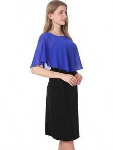 Chiffon Lace Shawls And Wraps For Brides - Azul Real - 查看 2