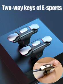 手机游戏手柄，手机游戏扳机，射击键控制器配件（不含电池），适用于手机玩家提升射击精度，提供更佳游戏体验，六指手机游戏扳机瞄准射击 L1 R1 ABS 按键，适用于安卓 iOS 通用游戏手柄摇杆