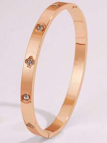 18K镀金不锈钢幸运花手链，情人节送给她的优雅礼物 - 款式17 - 查看 7