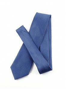 ZLQ&GOU 3pcs Classic Blue Polyester Jacquard Tie Set, Includes Tie, Handkerchief, Bow Tie, Suitable For Casual Business Gatherings - Blue - View 2
