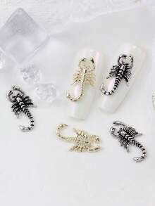 10 Pieces Of Nail Art Nail Accessories, Three-Dimensional Retro Light Luxury Style, Scorpion Nail Charm, DIY Nail Supplies