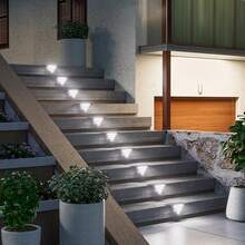 Super Bright Outdoor LED Solar Wall Lights White/Color Multi-Function Lighting Solar Fence Lights Outdoor Garden Decorative Porch Decorative Beautification Lights Solar Deck Lights