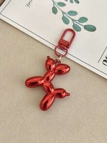 1个男女通用INS风气球狗钥匙扣，合金心形卡通多功能包/车钥匙链，万圣节配饰，教师节圣诞节礼物创意，包包配饰挂绳带证件夹，汽车配饰，包包挂饰，送给朋友或姐妹 - 彩色 - 查看 4