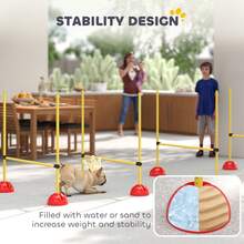 PawHut 4-Piece Dog Agility Equipment With 4 Hurdle Bars, For Training - Yellow - View 7