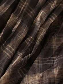 Falda A-Line de cintura alta, elegante y casual, con malla a cuadros retro para mujer